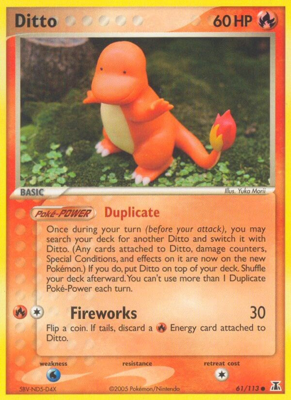 charmander pokemon card 60 hp Ditto - 61/113 (Charmander) [DS Pack Art:Zapdos (Light) Illustration Box the trusted official grading Vengeful Rebel - Aether