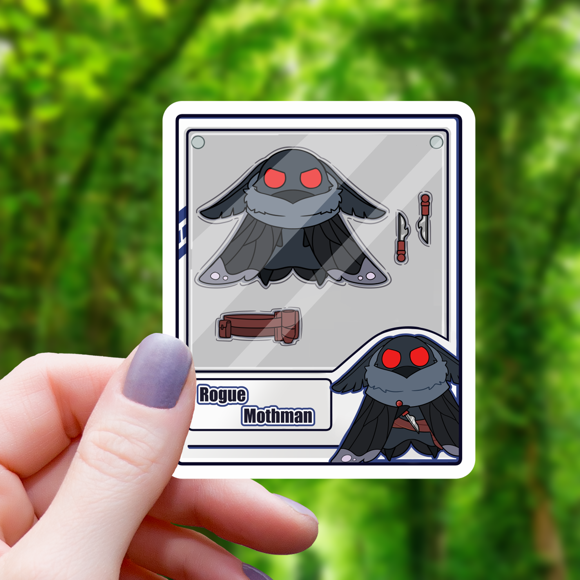 Mothman Rogue Action Figure Ttrpg Sticker - 3"
