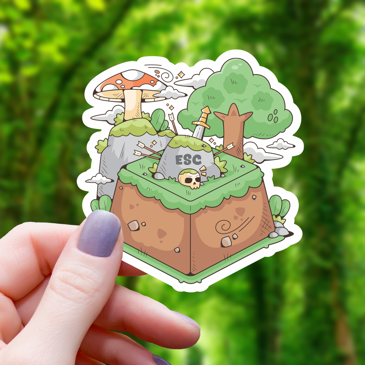 Escape To Adventure Keyboard Keycap Sticker - 3"