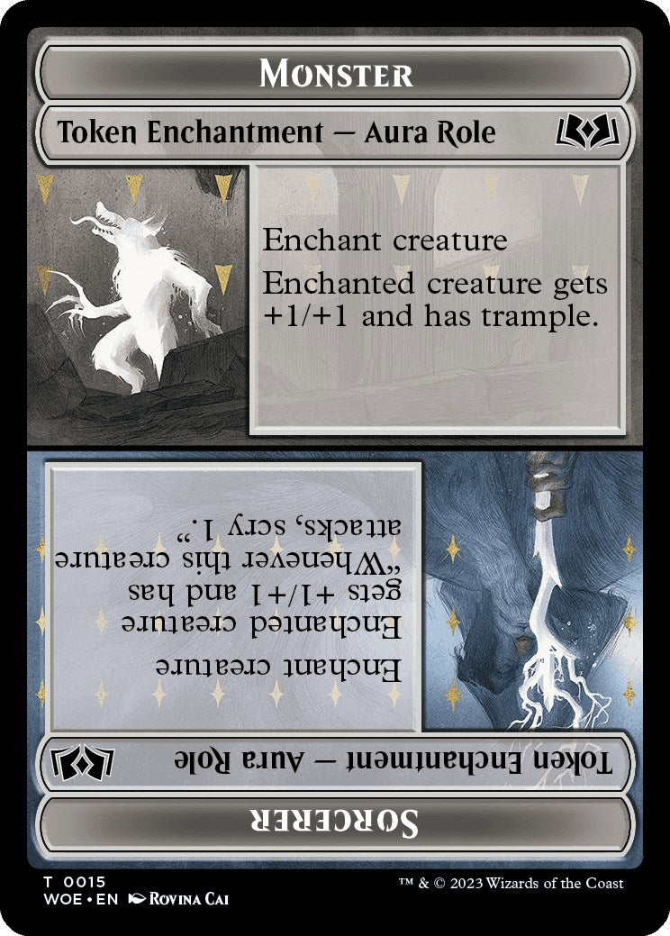 Monster Role / Sorcerer Role // Royal Role / Young Hero Role Double-Sided Token