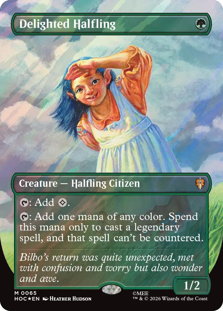 Delighted Halfling (Borderless) (Surge Foil)