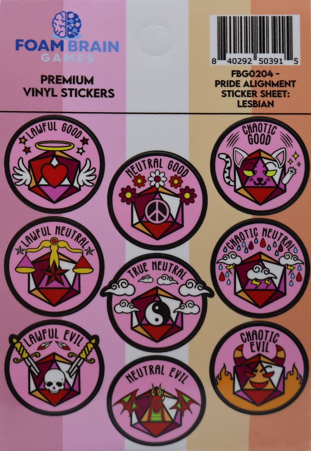Pride Alignment Sticker Sheet: Lesbian
