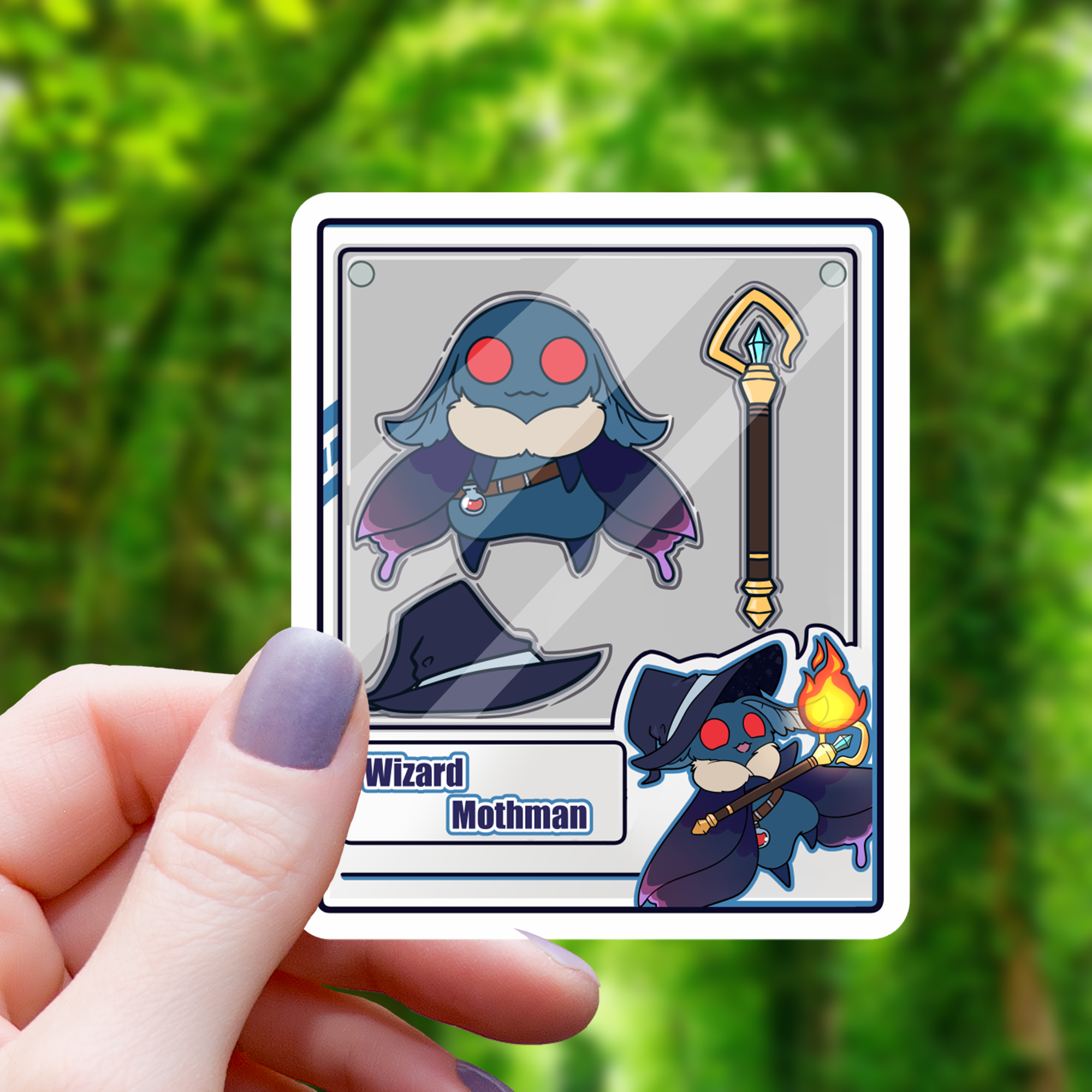 Mothman Wizard Action Figure Ttrpg Sticker - 3"
