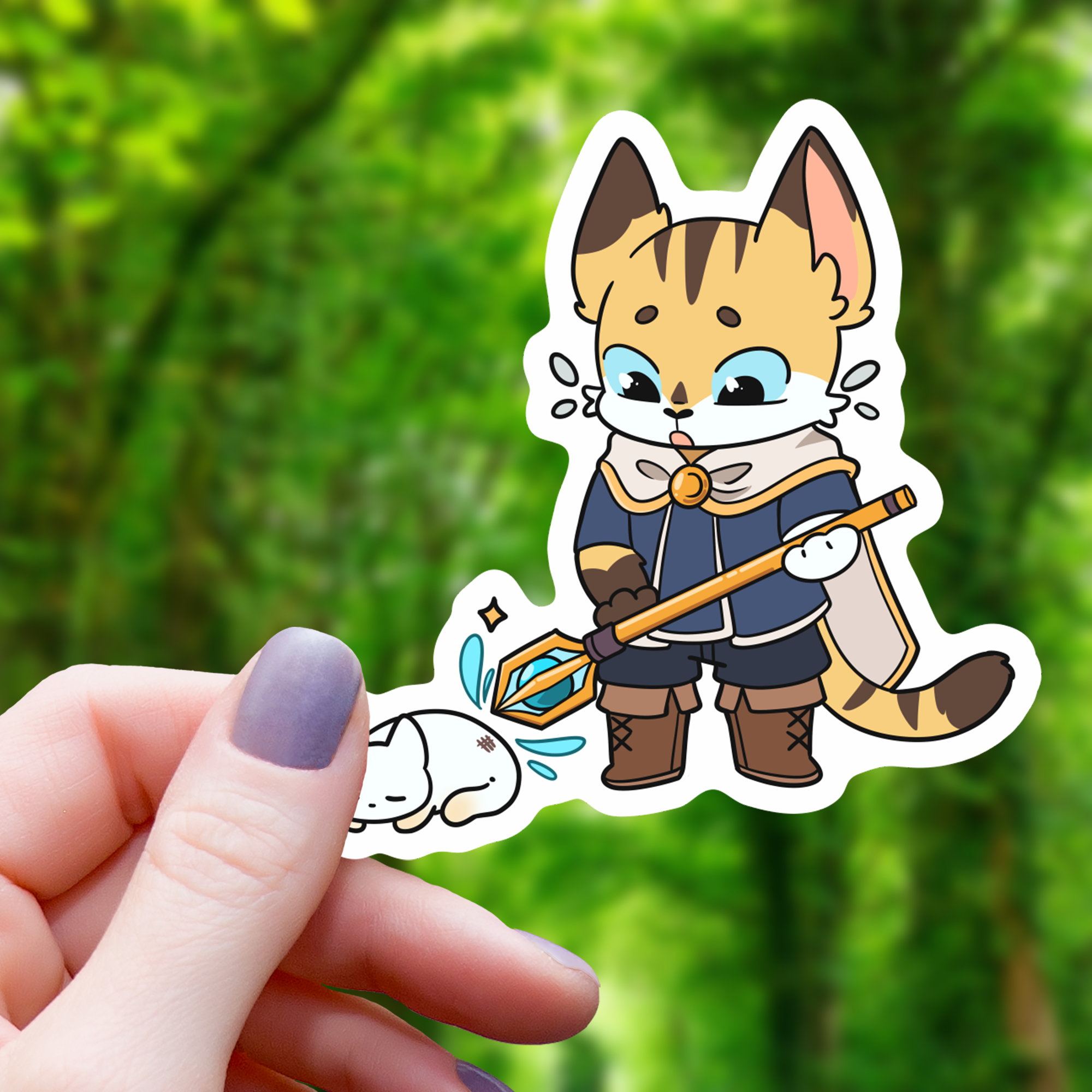 Cleric Cat Healing Kitten Sticker - 3"